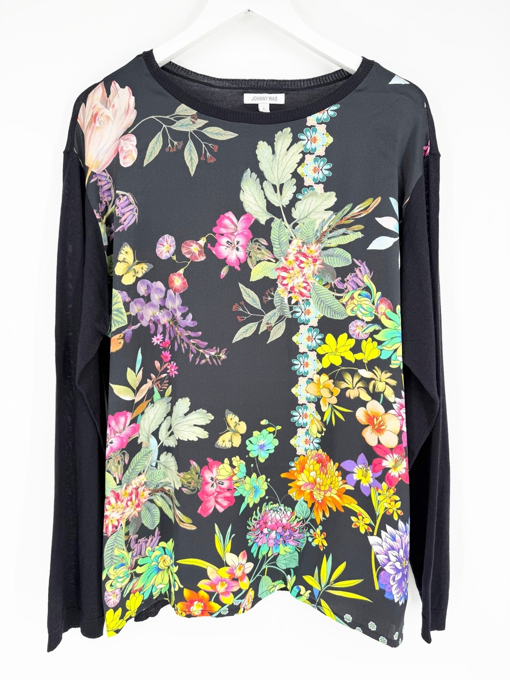Johnny Was Silk and Cashmere lightweight long sleeve sweater Top